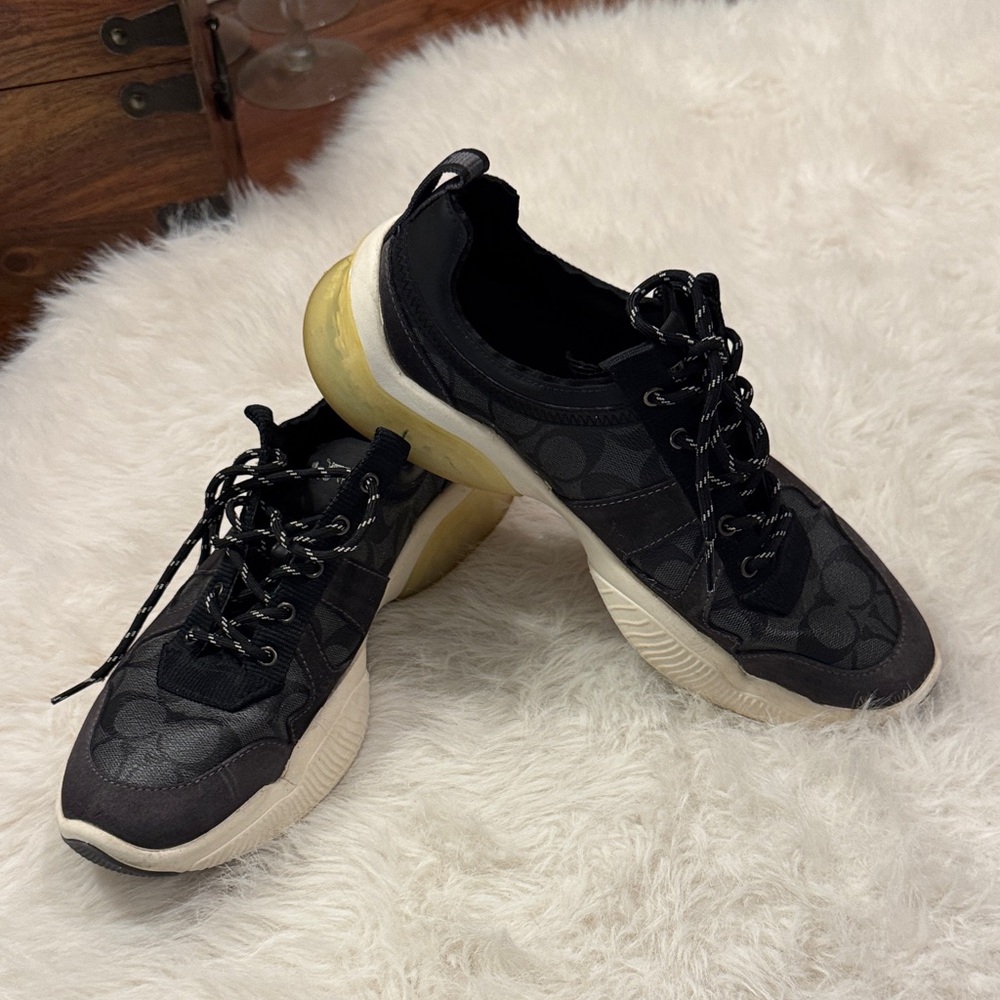 Coach Citysole Signature Runners Charcoal/Black/Gray Shoes Size 9 1/2D pre-owned - Picture 8 of 8
